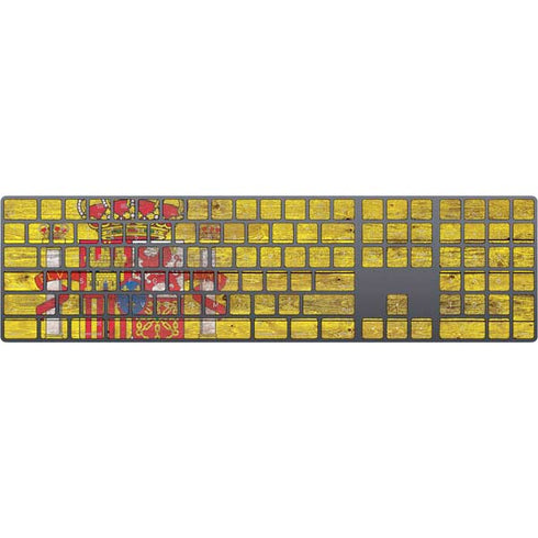 Spain Flag Dark Wood Magic Keyboard with Numeric Keypad Skin